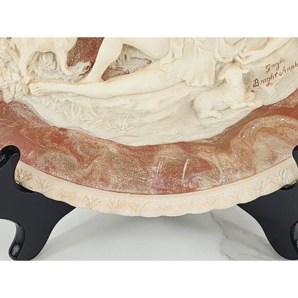 A Thing Of Beauty 3D Plate Wall Decor Gayle Bright Appleby 10" Incolay Stone Vtg - Picture 9 of 16